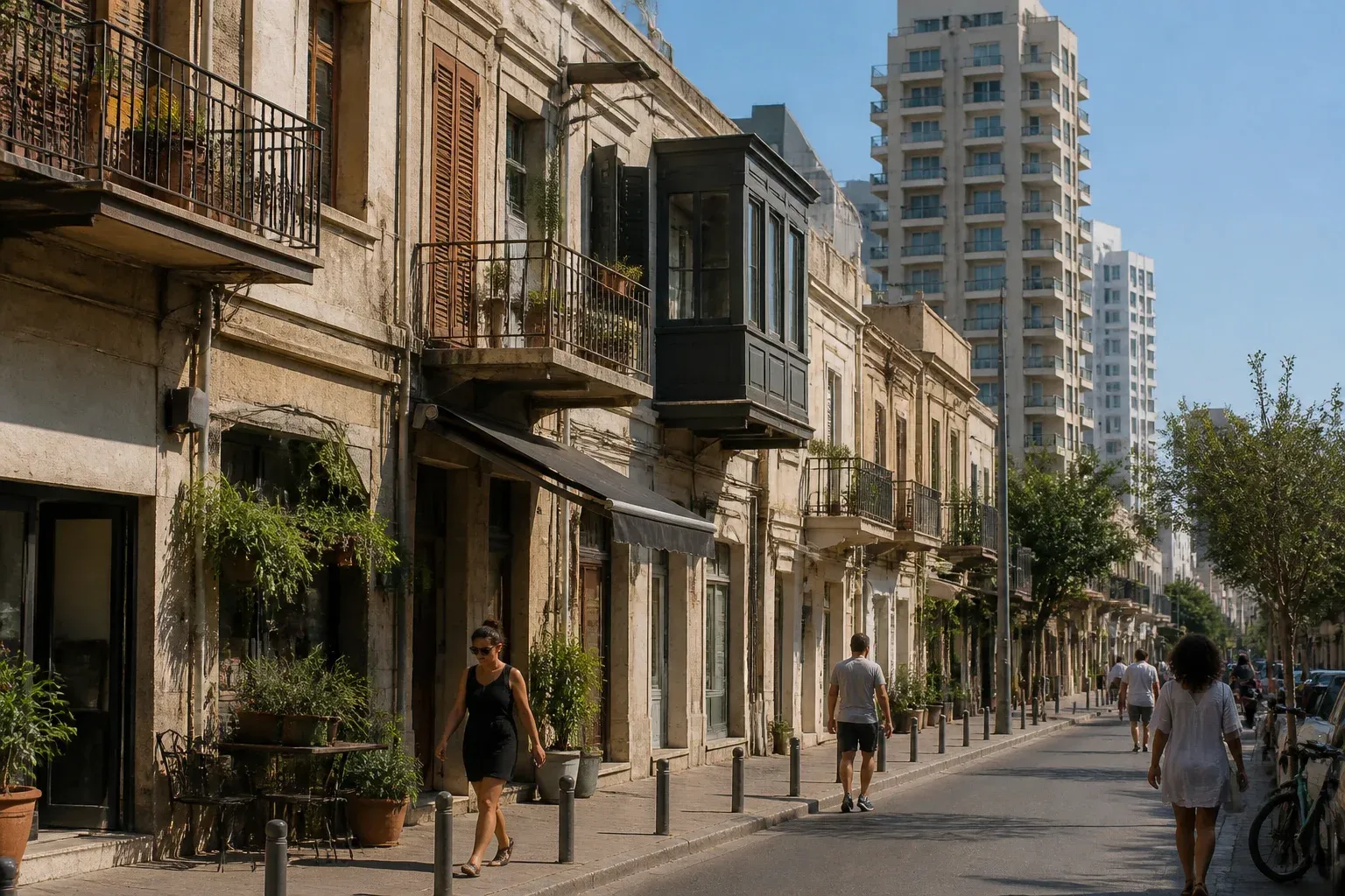 רחוב עם בנייני מגורים בעיר